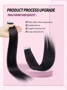 Real Human Hair Seamless Invisible Hair Extensions - Multicolor - View 1