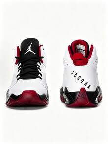 Nike Men's Jordan Lift Off Synthetic Leather Simple And Versatile Shock-Absorbing, Non-Slip And Wear-Resistant Mid-Top Retro Basketball Shoes - Red and White - View 1