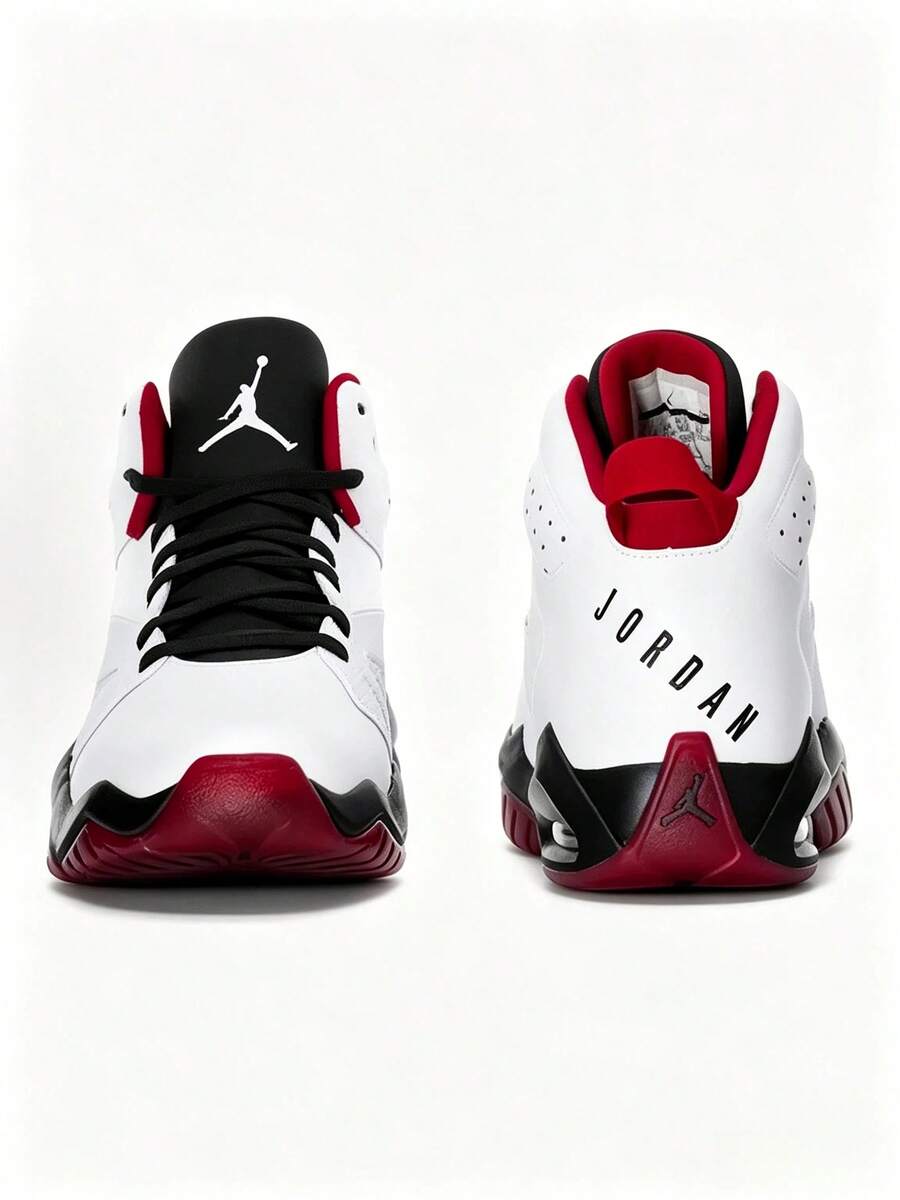 Nike Men's Jordan Lift Off Synthetic Leather Simple And Versatile Shock-Absorbing, Non-Slip And Wear-Resistant Mid-Top Retro Basketball Shoes - Red and White - View 1