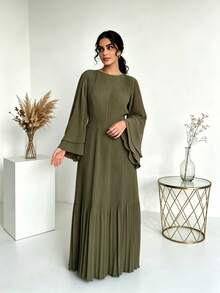 Women's Chiffon Pleated Abaya Muslim Daily Wear, Suitable For Spring, Autumn And Summer - Multicolor - View 26