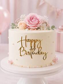 1/3/5/10件組 Happy Birthday PMMA 蛋糕插牌，現代字母蛋糕裝飾，烘焙裝飾用品，極簡字體設計生日蛋糕裝飾，DIY 蛋糕裝飾用品，烘焙裝飾，烘焙用品，蛋糕用品，節日禮物 - 金色 - 查看 6