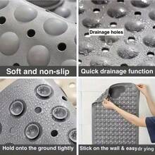 1pc Non-Slip Massage Bathtub Mat With Massage Foot Pad, Durable PVC Suction Cup Shower Mat, Bathroom Safety Mat, Suitable For Home Toilet, Anti-Slip Safety Design, Rectangular Shower Mat And Bathroom Non-Slip Mat - Multicolor - View 3