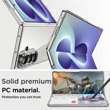 1pc Shockproof Anti-Scratch Transparent Foldable Phone Case, Minimalist Clear Hard PC Ultra-Thin Folding Phone Case Compatible With Samsung Galaxy Z Fold 8/8 Ultra/7/4/5/6 Series - Clear - View 3
