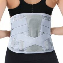 1pc Back Brace For Women Men With 3D Lumbar Pad, Lumbar Support Belt - Grey - View 2