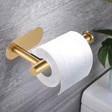 5pcs Stainless Steel Bathroom Towel Ring, Towel Bar, Bathroom Hook Set, Bathroom Storage Rack, Toilet Paper Holder, Storage Hook For Hotel - Square Bottom Nail-free - View 5
