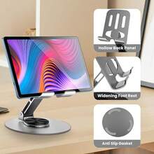 KELEEL Aluminum Alloy Phone Stand - Waterproof, 360° Rotating Desktop Base, 2-Section Adjustable And Foldable Design, Suitable For Office And Bedside Use - Multicolor - View 9