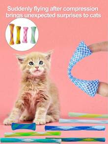 Happy Cat 貓咪玩具 室內互動貓玩具 彩色彈簧活動玩耍 螺旋彈簧可用於撲咬追逐 趣味管狀貓玩具 隨機顏色 - 查看 8