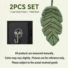 1/2pcs Leaf Shaped Hanging Towel Set, Soft Absorbent Decorative Hand Towel With Wall Hook, Cute Plant Style Bathroom Kitchen Farmhouse Towel, Unique Gift For Plant Lovers, Suitable For Home Apartment RV Daily Use - Multiple Styles - View 12