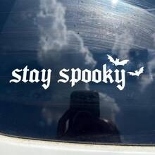 Stay Spooky Car Sticker, Humorous Gothic Girl Style, Suitable For Car Windows, Bumpers, Laptops, Halloween Horror Decoration Gift, Gift For Her - A - View 9