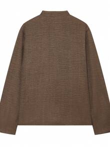 Seelio Autumn New Women's European And American Style Fashion Minimalist Frog Button Front Jacket - Coffee Brown - View 4