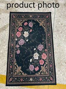 1pc Rose Vine Area Rug, Living Room Carpet, Rug, Area Rug, Large Rug, Floor Mat, Living Room Large Carpet - Multicolor - View 3