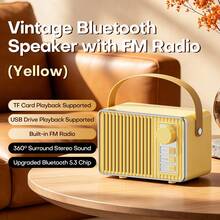 Vintage Retro Bluetooth Wireless Mini Speaker, Stereo Clear Sound Quality, Deep Bass, Portable Speaker, Compatible With IPhone, Android Devices And Tablets - Multicolor - View 11