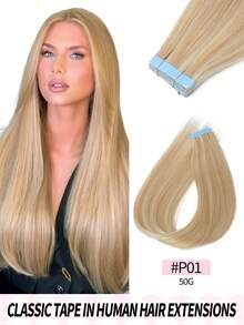 Real Human Hair Seamless Invisible Hair Extensions - Multicolor - View 26