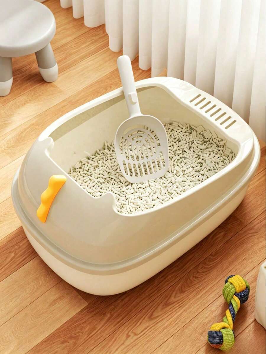 1pc Dinosaur Shaped Extra Large Semi-Enclosed Cat Litter Box, Anti-Splash Detachable Washable Pet Cat Toilet Litter Tray - one-size - View 1