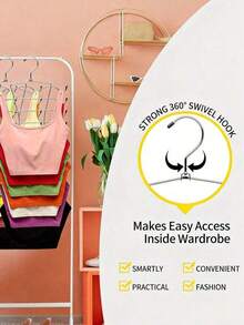 1pc Space-Saving Bra Hanger, Non-Slip Hanging Sports Bra Storage Rack, Closet Organizer, Suitable For Camisoles, Bras, Tie-Up Swimsuits, Spaghetti Strap Dresses, Space-Saving Design Ensures Stable Storage, Ideal Choice - Multicolor - View 11