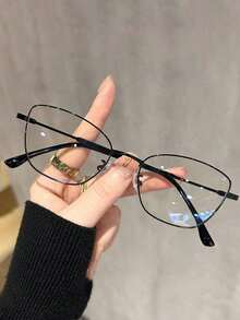 1pc Vintage Exquisite Y2K Cat Eye Women's Non-Prescription Computer Glasses, PC Lens, Anti-Fatigue, Metal Frame, Decorative Casual Eyewear - Multicolor - View 8