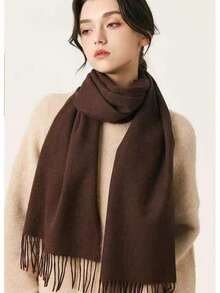 Long Small Size Faux Cashmere Solid Color Casual Party Polyester (Polyester) Scarf, Spring Autumn Winter, A Small Piece That Covers Your Entire Winter, Sweet Petite Girl's Destiny Scarf, Cute And Not Overwhelming, Essential For Energetic Girls, Versatile And - Multicolor - View 6