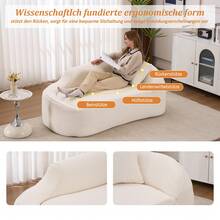 Sofa Bed Frame White Chenille - 155x96cm - White - View 5