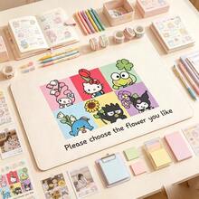 SANRIO 1PC/2PCS Random Color Cartoon Cat Extra Long Desk Mat, Fresh Light Background With Multiple Cute Cartoon Cat Illustrations, Waterproof & Wear-Resistant Material, Easy To Clean Stains, Non-Slip Bottom, Suitable For Students Daily Writing Practice, Computer Office Mouse Use, Planner Sticker Tape Collage Creation, Doodle Painting, Desk Surface Scratch Protection, Dormitory Desktop Decoration, Home Study Office Handmade DIY Universal Cute Cartoon Large Desk Pad - A-random Color - View 5