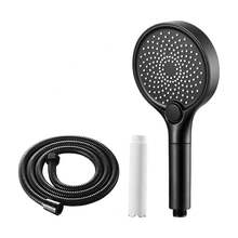 Black Filter Handheld Shower Head, ABS Large Panel Pressure Boost 3-Mode Shower Head For Home Hotel Use - 26.5 X 13 X 4 cm - View 6