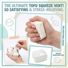 1/2pcs Slow Rebound Crispy Tofu Squishy, ASMR Stress Relief Squeeze Fingertip Toy, Soft Touch Sensory Toy, Compact Desk Decor, Suitable For Adult Office Anxiety Relief Toy Gift - Multicolor - View 7