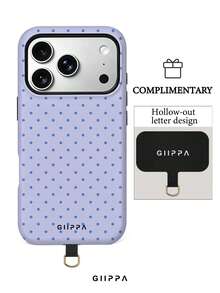 GIIPPA 1組淺紫色與深紫色波點設計手機殼 + 保護墊，適用於Phone 17 Pro Max，相容於Phone 16 Pro Max、15 Pro Max、14 Pro Max，韓式高端時尚趣味手機殼，相容於11/12/13/14/15/28 Pro Max Plus，優雅設計男女皆宜，聖誕節、情人節、復活節、婚禮季與生日送女友的完美禮物！ - 紫色 - 查看 1
