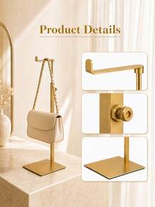 1/2/3pcs Stainless Steel Anti-Rust Adjustable Height Bag Hanger, Multi-Function Storage Rack For Bags, Jewelry, Necklaces, Space-Saving For Closet, Vanity, Boutique, Durable For Home & Commercial Use - 7-head Bending Of Round Inner Rod - View 3