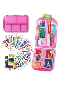 Portable 7-Day Pill Organizer Box With Labels, Mini Travel Daily Pill Box, Medication Storage Box, Kitchen Essential Bathroom Accessory, Wedding Decor, Living Room Decor, Kitchen Decor, Bathroom Decor, Bedroom Decor, Home Decor, Room Decor - Multicolor - View 1