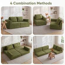 Foldable Convertible Sofa Bed, Multifunctional Armchair Bed With Memory Foam And Back Support – Portable Futon Sofa For Living Room, Bedroom, Or Small Spaces, Green - Olive Green - View 5