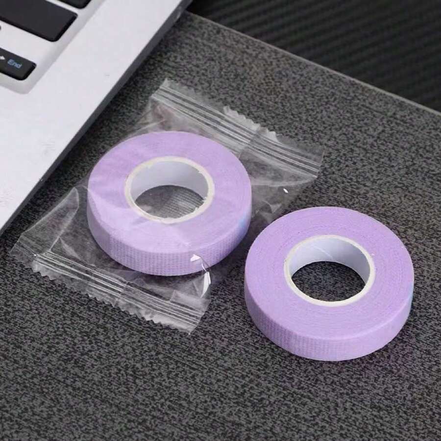 5/3/1pc Non-Woven Fabric Silicone Eyelash Tape, Breathable Low-Allergy, Purple Base Adhesive, Suitable For Eyelash Extensions - Purple - View 1