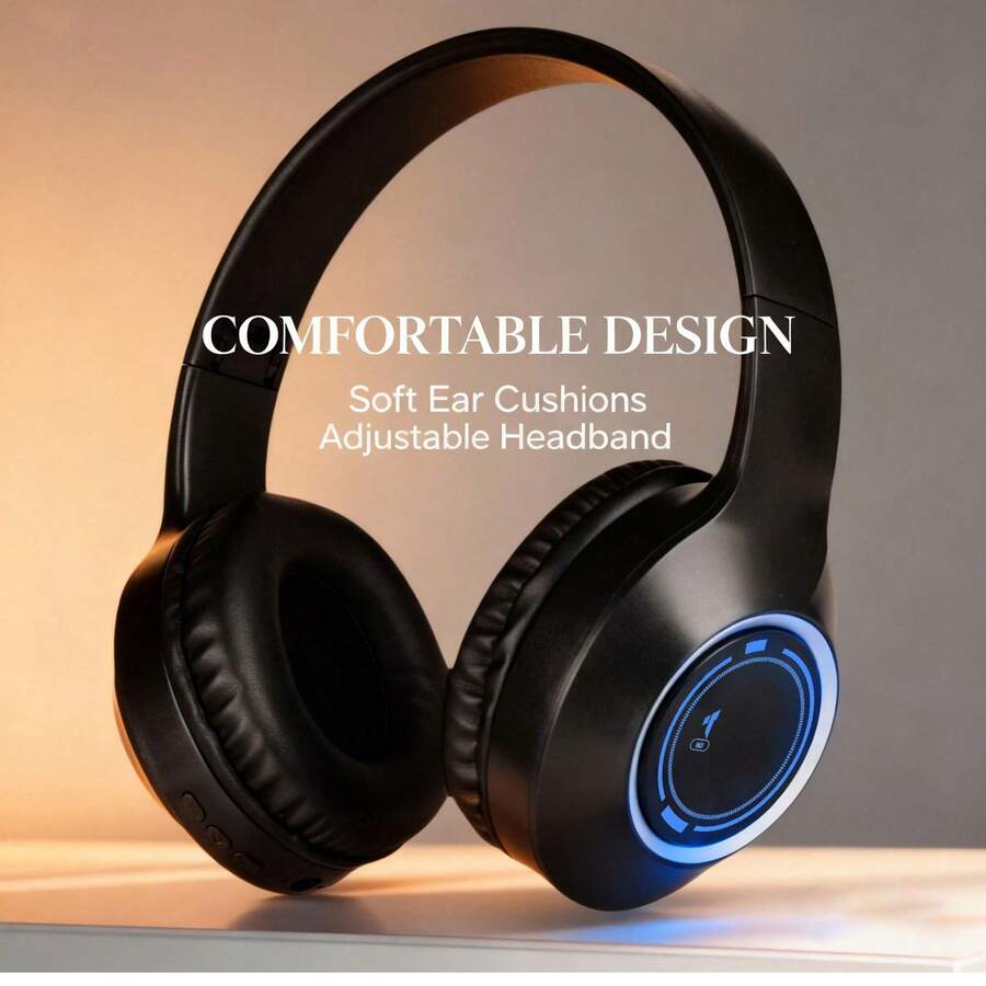 Gerripuer New Foldable Wireless Headphones With Microphone, Hi-Fi Bass, Long Battery Life, Affordable Gift, Suitable For Gaming, Mobile Phones, Sweat-Resistant, Low Latency, Compatible With All Devices