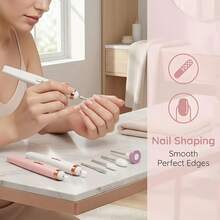 Portable Electric Nail File, 5 Drill Bits, USB Rechargeable, LED Light, Adjustable Speed, Manicure And Nail Care Set - Multi-color - View 5