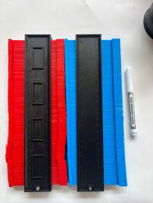 1pc 10-Inch Lockable Contour Gauge, Durable ABS Plastic Shape Duplicator Tool, Precise Inch And Centimeter Scale Profile Copy Ruler, Practical Asymmetrical Shape Measurement Template For Woodworking, Tile, Flooring DIY Construction, Free Marker Pen - Durable Version - View 13