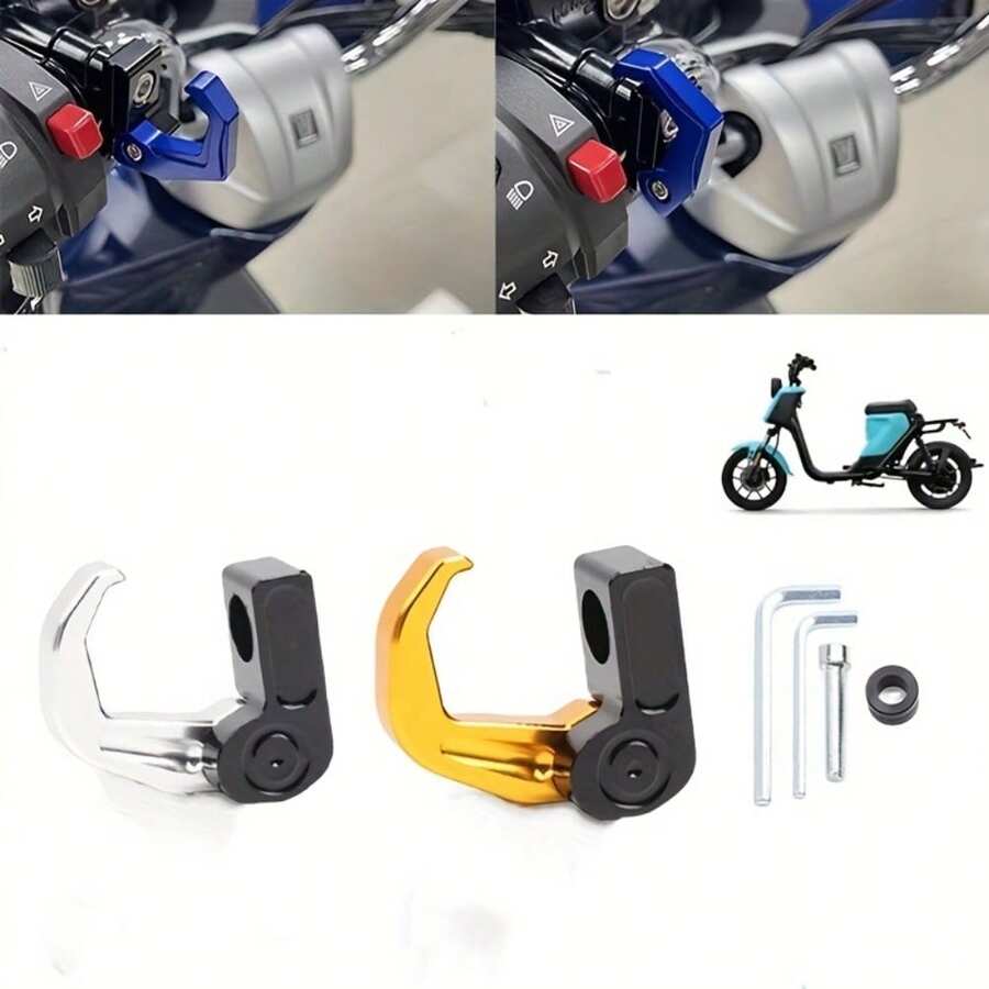 Universal Front-Side Mounting Aluminum Alloy Folding Hook For Niu Electric Scooter Modification, Compatible With U+/U+B/U1D/UQis Series, For Hanging Items - Random Color - View 1