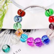 AIPRIDY 10x15mm Murano Large Hole Glass Beads With Silver Brass Core, European Style Beads For DIY Jewelry Making (100pcs, 10 Colors) - Assorted Colors - View 4