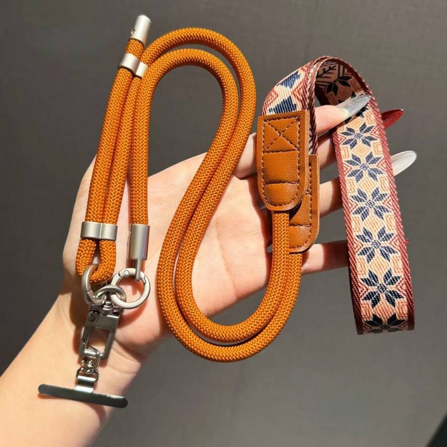 Set Tali Ponsel Gaya Bohemian, Tali Leher dan Gelang Kepang Tebal yang Dapat Diatur, Dengan Cincin Perekat, Tali Ponsel Selempang Anti-Hilang, Cocok untuk Smartphone - MultiWarna - View 1
