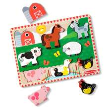 Melissa & Doug & Doug Safari Animals,Farm Animals,Vehicles Wooden Chunky Puzzle , Educational Screen Free Activity For Toddler, Preschoolers And Kids Ages 2+ - FSC Certified - Multicolor - View 10