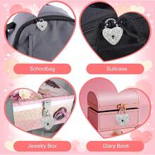 Khóa ổ khóa mini hình trái tim đính đá rhinestone sáng bóng kèm chìa khóa cho tủ ký túc xá, hành lý, sổ tay, dành cho nữ - Nhiều màu - Xem 4