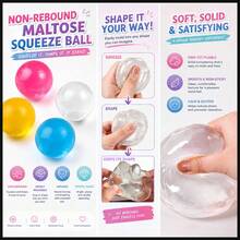 Non-Rebounding Transparent Crystal Ball Squeeze Toy, Soft TPR Stress Relief Ball, Malleable Sensory Squishy Toy, Adult Office Desk Decor, Fun Birthday Gift - Multicolor - View 6