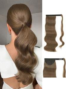18 Inch Heat-Resistant Wavy Synthetic Fiber Ponytail Extension, Daily Wear, Gold - Multicolor - View 12