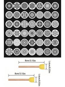 A Set Of 42pcs Circular Mandala Pattern Hollow Stencils, 42pcss In Total, Suitable For Rock Art Projects And Furniture Decoration - Multicolor - View 10