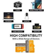 Memory Card,128GB,256GB,64GB, 32GB TF Card For Tablets, Digital Cameras, Cell Phones, Laptops, PCs, Car Stereos, Game Consoles, And Audio Devices - Orange Gray - View 4