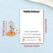 5pcs Cute Mini Croissant Keychain, Fashion Creative Keychain, Vintage Adorable Car Keychain, Backpack Charm, Couple Bag Pendant And Birthday/Holiday Party Gift - Multicolor - View 4