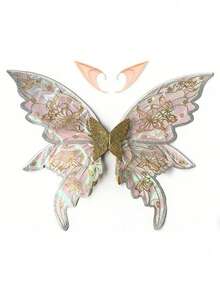 1pc Colorful Butterfly Fairy Wings Costume Accessory, Butterfly Fairy Wings, Elf, Fairy, Festival Costume Prop, Cosplay - Four-leaf Trailing Wings - View 9