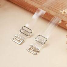 6/10pcs Transparent TPU Elastic Adjustable Bra Straps, Clear Invisible Crystal Design, Comfortable Lingerie Accessories, Fashionable Bra Straps, Suitable For Daily Casual Wear - A - View 2
