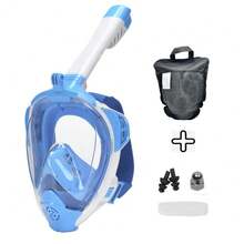 Full Face Snorkel Mask 180 Degree View Anti Fog Anti Leak Breathing Tube Camera Mount Swimming Diving - Multicolor - View 11