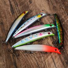 6pcs Floating Wave Lure Set, Realistic Hard Bait, Long Casting, Freshwater And Saltwater Fishing, Suitable For Amur, Bass, Universal Fishing Lures - Multicolor - View 6