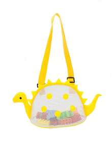 1pc Cartoon Dinosaur Mesh Toiletry Bag, Breathable Nylon Drawstring Crossbody Bag, Suitable For Pool And Outdoor, (Suitable For 2-3 Years Old) - Multicolor - View 8