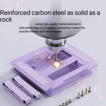 Adjustable Aluminum Laptop Stand, Ergonomic Vertical Design, Open Ventilation, Fits 10-16 Inch Laptops, Stable Support For Office, Home And Travel, Purple Shiny Laptop Stand, Height Adjustable Cooling Bracket, Stable For Gaming Laptops - View 9