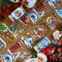 2m/Roll ChristmasTransparent PET Tape Snowman Snowflake Stocking Pumpkin Masking Tape For DIY Sticker Scrapbooking Journal Collage Material:Loop100cm - 2M - View 2
